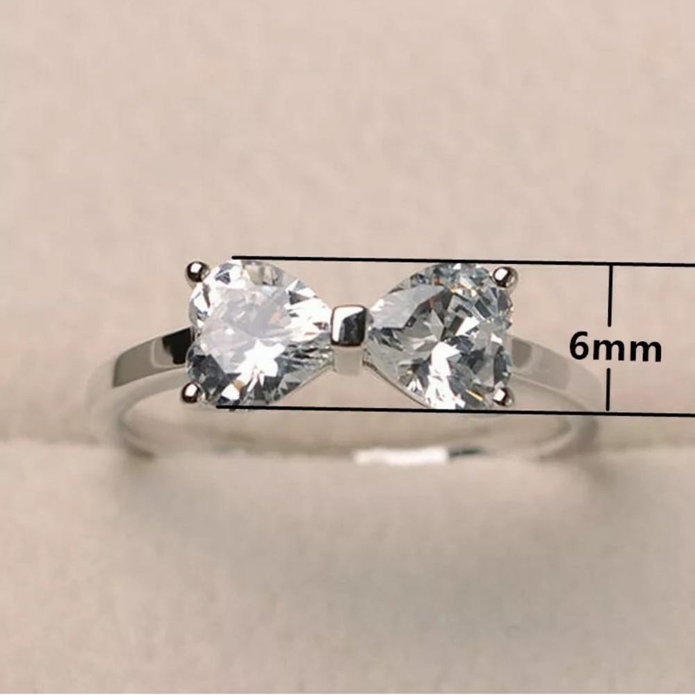 Heart To Heart Rings 925 Silver  White Sapphire - Picture 4 of 4